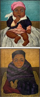 Las obras “Niño” y “Niña sentada con rebozo”, 1929 de Diego Rivera