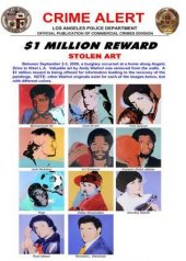 Cartel donde se anuncia la recompensa para recuperar las obras de Warhol