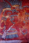 Fresco de la tumba del Cerro de la Campana en Suchilquitongo, a unos 29 km. de la ciudad de Oaxaca hacia el Valle de Etla