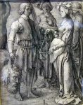 Lucas Van Leyden. Aguafuerte,  ‘David con la cabeza de Goliat’, 1514