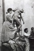 Camille Claudel en el taller de Rodin