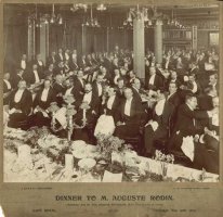 Cena en el  Café Royal, 15 mayo 1902. La cena se celebró en St John the Baptist por suscripción pública.