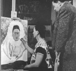 Frida y Diego en su estudio de Coyoacán, hacia 1948
