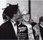 Keith Haring con Jean-Michel Basquiat en Nueva York 1987