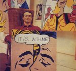 1964 Lichtenstein con algunas de sus obras