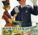 1936, Vale la pena detenerse, anuncio para los chiles y caramelos Beech-Nut. Óleo sobre lienzo previamente montado sobre cartón, 56 x 111'5 cm.,  Colección particular [Detalle]