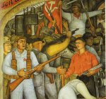 El arsenal-Frida repartiendo armas, 1928 , mural Secretaría de Educación Pública