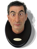 Eugenio Merino, I want the head of Maurizio Cattelan. Silicone, crystal eyes, human hair, wood, 2010