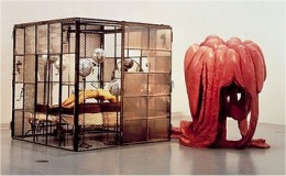 Louise Bourgeois, Cell sculptures «In and Out» 1995, metal, glass, plaster,  fabric and plastic