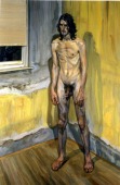 Lucian Freud, Freddie de pie, óleo sobre lienzo, 2001