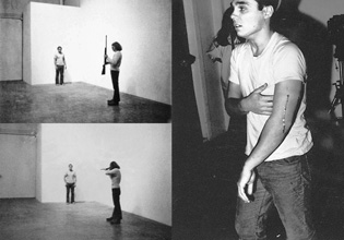 Chris Burden, Shoot, 1971. F Space Gallery, Santa Ana, California. 