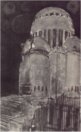 Sant’Elia, estudio para edificio monumental con cúpula y escalinatas, 1911-12.
