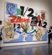 Jean-Michel Basquiat 'Unititled (1984)', en exhibición en la casa de subastas Sotheby's en Nueva York